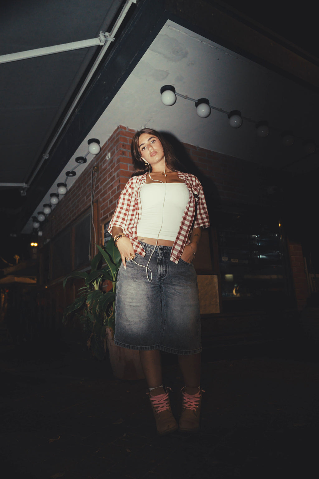 RED BUTTON UP TEE