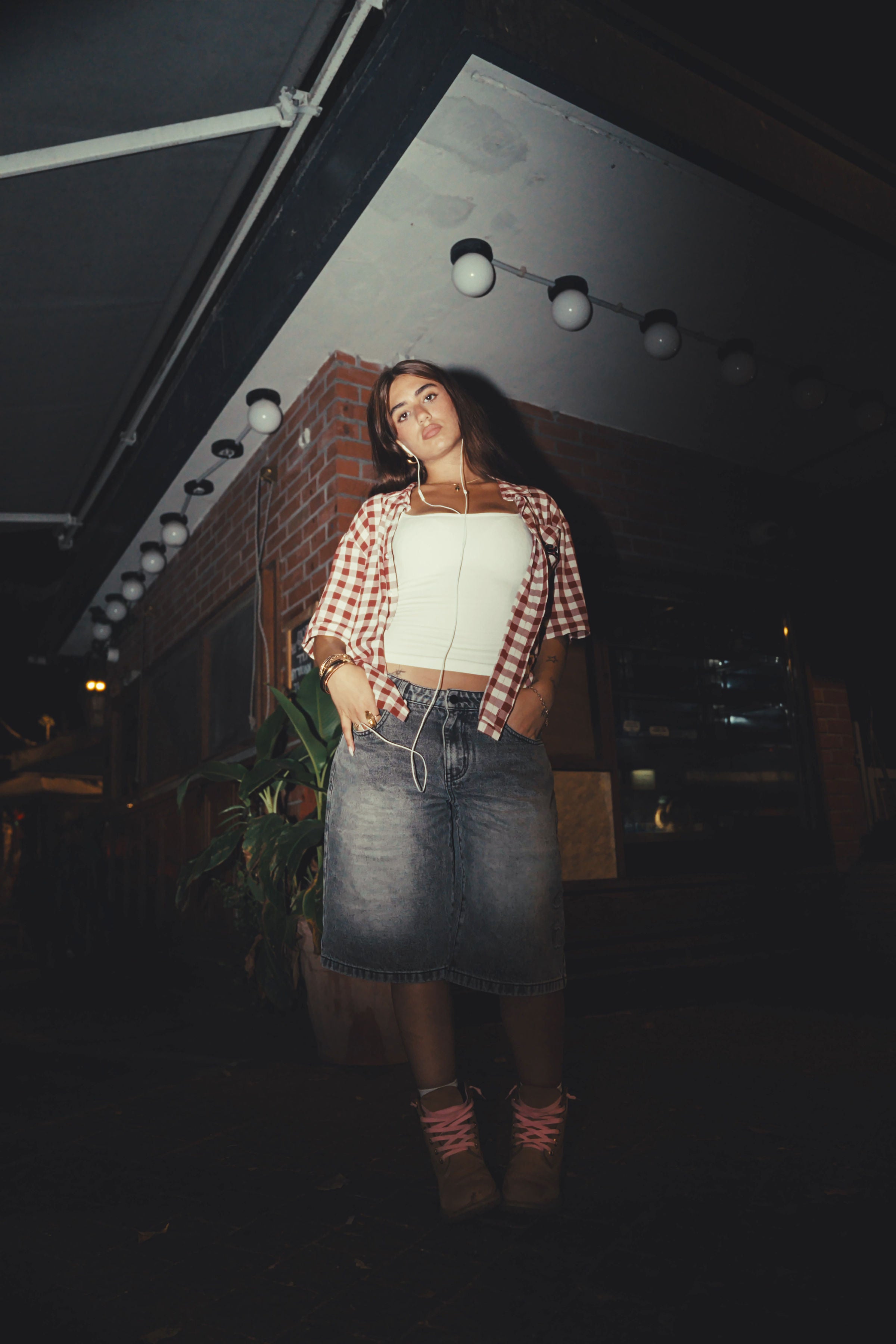 RED BUTTON UP TEE