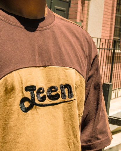 BROWN "JEEN" T SHIRT
